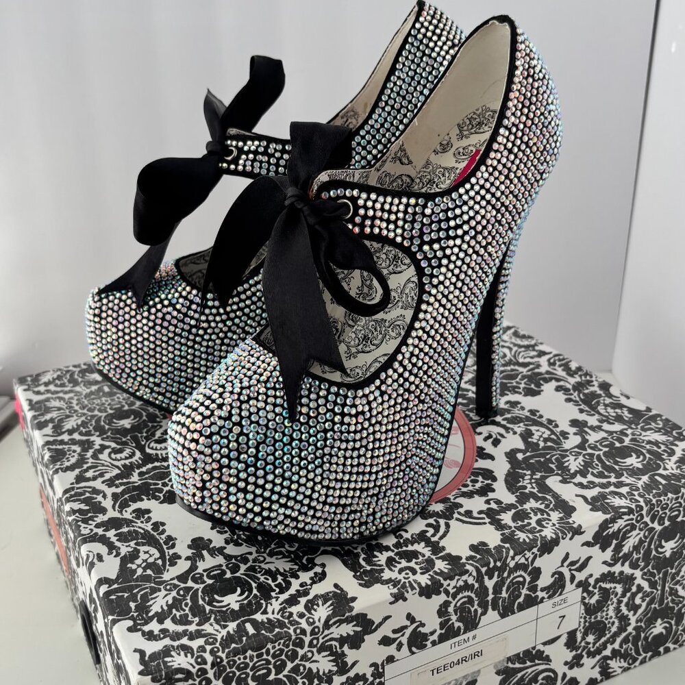 Bordello Rhinestone Baby Pump Size 7